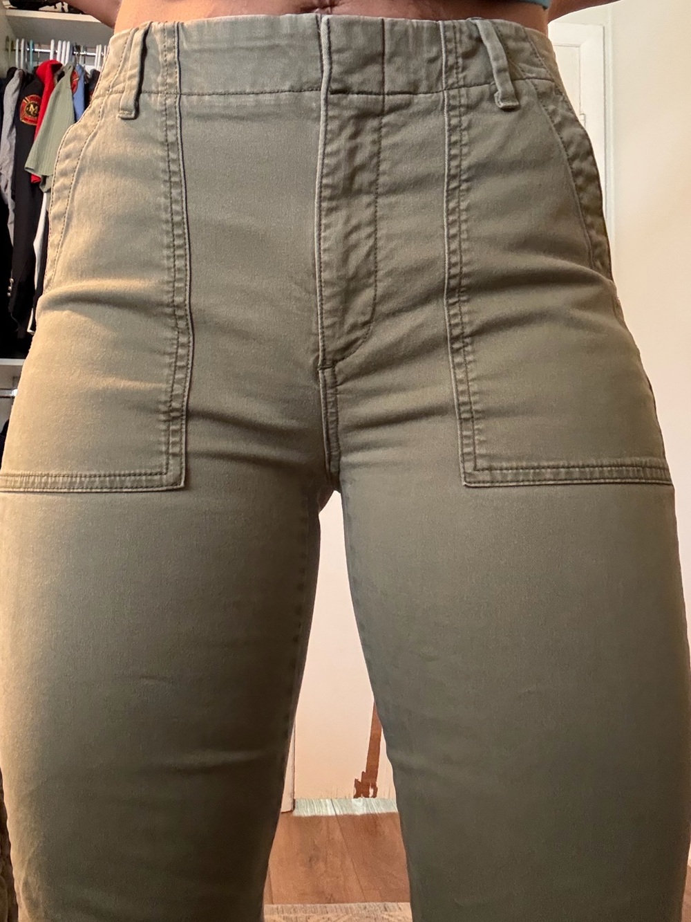 Banana Republic High-Rise Olive Utility Jeans